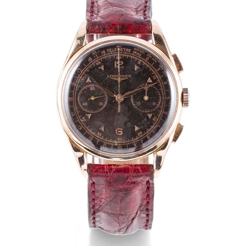 Longines 30 Ch Chronograph Pink Gold Lot 300 Important